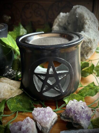 Pentacle soapstone mesh resin burner