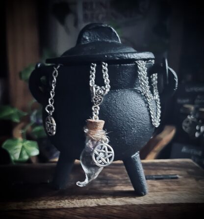 Black Salt & Amethyst Necklace on Cauldron