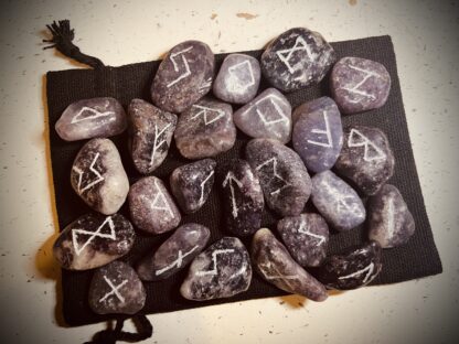 Rustic Lepidolite Runes