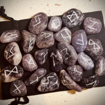 Rustic Lepidolite Runes