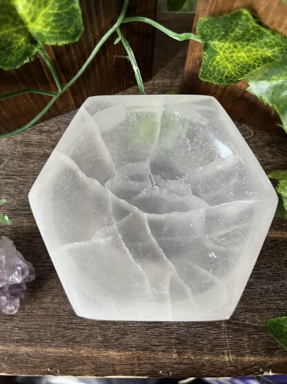 10cm hexagon selenite bowl