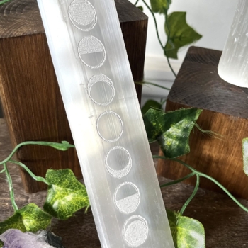 Selenite Moon Phase Flat Bar Charging Plate