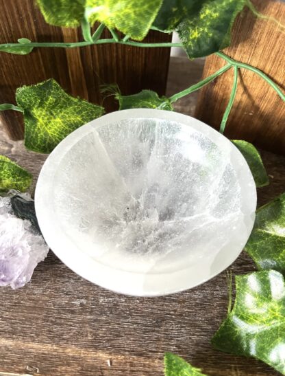 8cm selenite round charging bowl