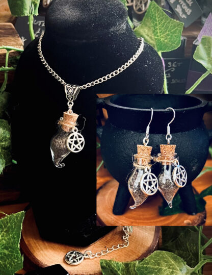 Black Salt & Obsidian earrings and necklace