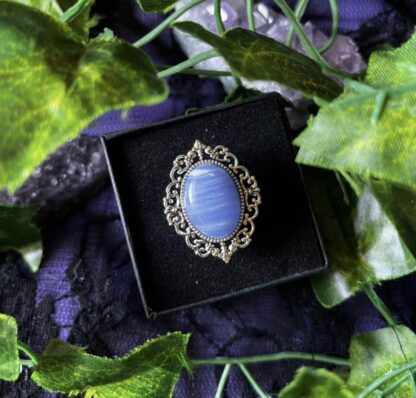 Large Gemstone Ring - Blue Lace Agate