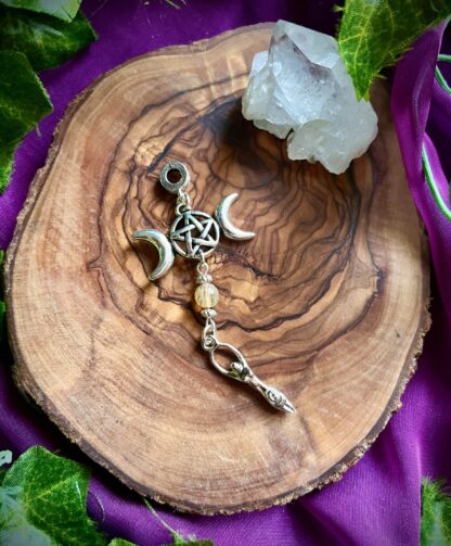 Triple Moon Goddess Necklace - Citrine