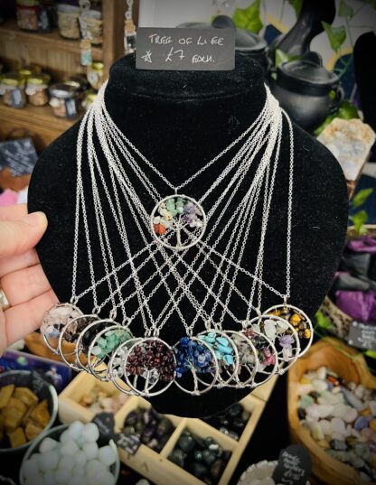 Tree of Life Gemstone Chip Necklaces