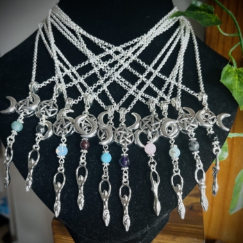 Triple Moon Goddess Necklace