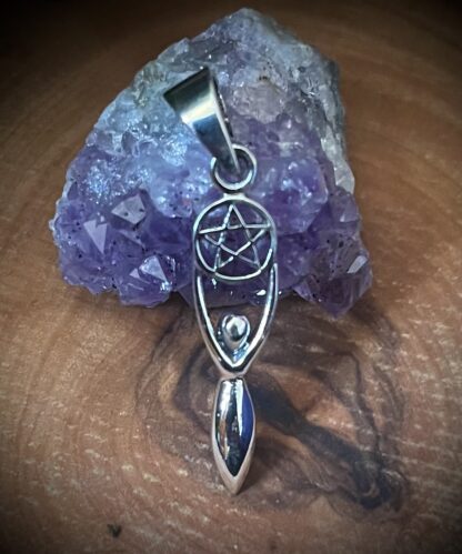 Goddess and Pentagram 925 Silver Pendant