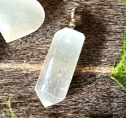 Selenite Pendant Obelisk