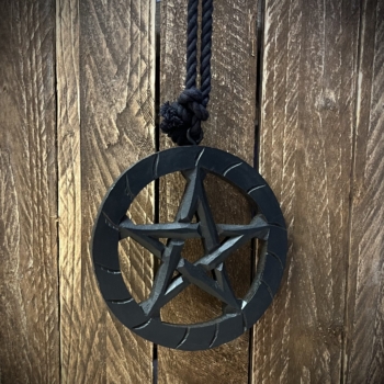 Black Wooden Hanging Pentagram