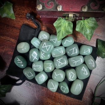 Green Aventurine Norse Runes