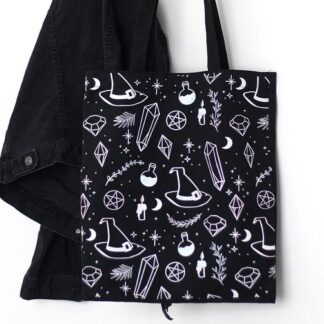 Crystal Witch Print Polycotton Tote Bag