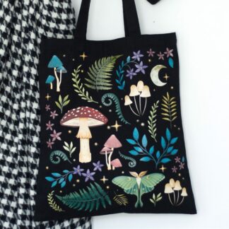 Dark Forest Print Polycotton Tote Bag