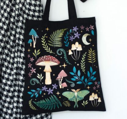 Dark Forest Print Polycotton Tote Bag