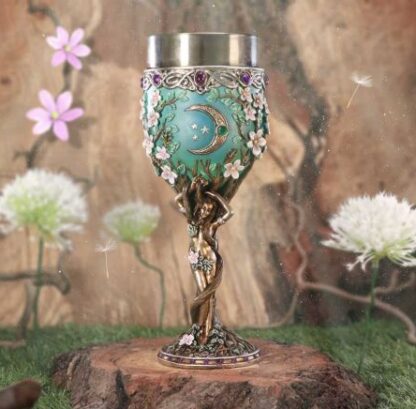 Triple Moon Goddess Maiden Goblet