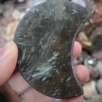 Garnet in Astrophyllite Moon