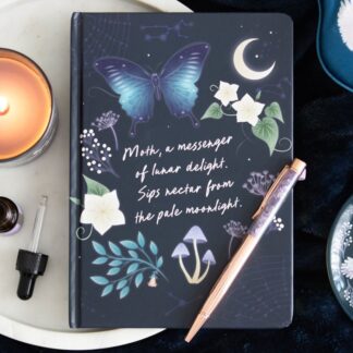 Midnight Moth Journal with Amethyst Pen
