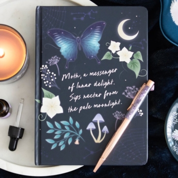 Midnight Moth Journal with Amethyst Pen