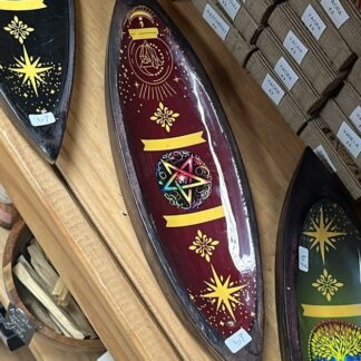 Enamel Incense Bowl - Mango Wood - Pentagon