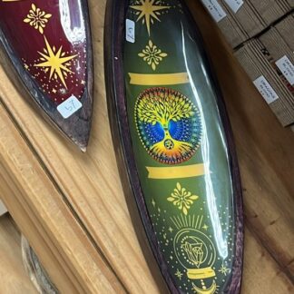 Enamel Incense Bowl - Mango Wood - Tree of Life