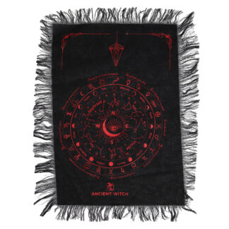 Pendulum Divination Cloth - All Seeing Eye - Black & Blood Red