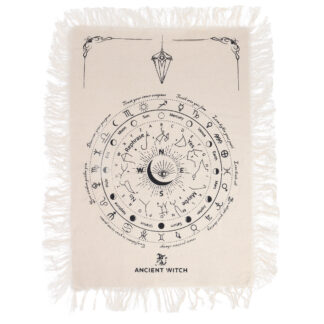 Pendulum Divination Cloth - All Seeing Eye - Natural & Black