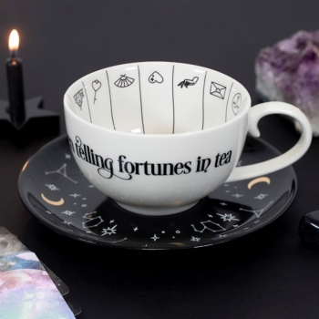 Fortune Telling Ceramic Teacup and Saucer