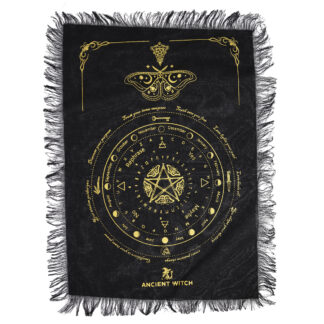 Pendulum Divination Cloth - Mystic Moth - Black & Gold