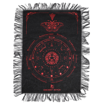 Pendulum Divination Cloth – Mystic Moth – Black & Blood Red
